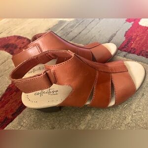 Leather Heeled Sandals Valarie Dalia Rust